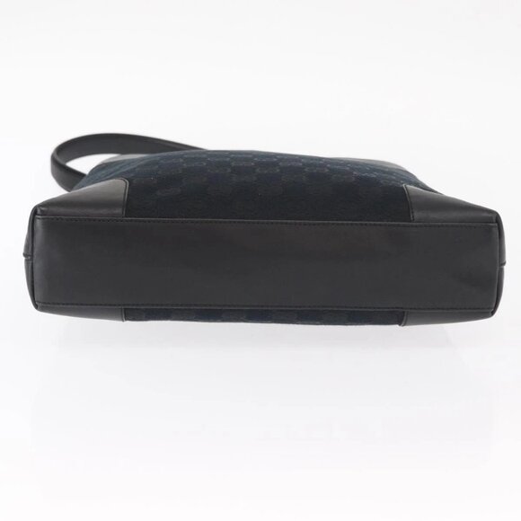 GUCCI GG Canvas Shoulder Bag Black Gold 001 4231 Auth ka883 - Picture 10 of 16